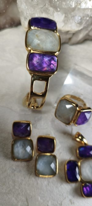 Conjunto Água Marinha e Ametista.