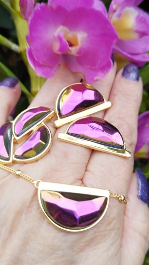 Conjunto maravilhoso em Agata Multicolor