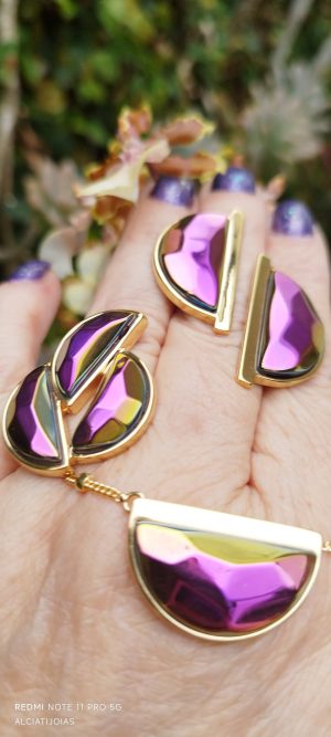 Conjunto maravilhoso em Agata Multicolor