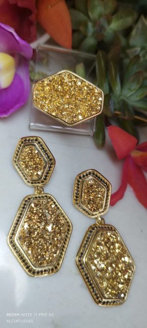 Conjunto luxo Drusa Ouro