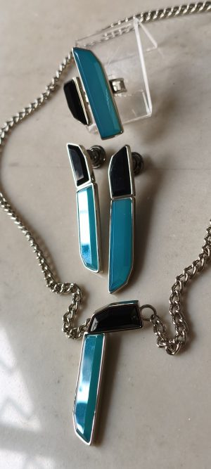 Conjunto Agata Azul e Ônix