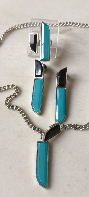 Conjunto Agata Azul e Ônix