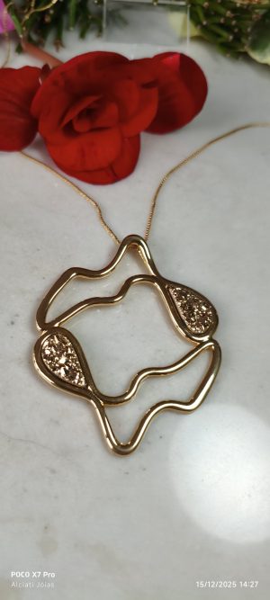 Colar Longo Drusa Dourada