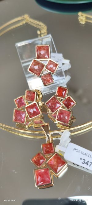 Conjunto Jade Vermelho e Pedras Variadas