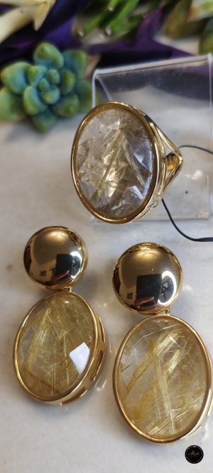 Conjunto Quartzo Rutilado