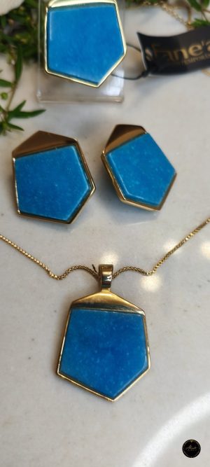 Conjunto Quartzo Azul e Onix