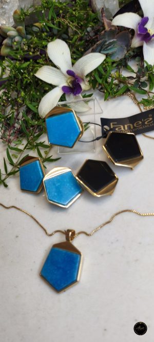 Conjunto Quartzo Azul e Onix