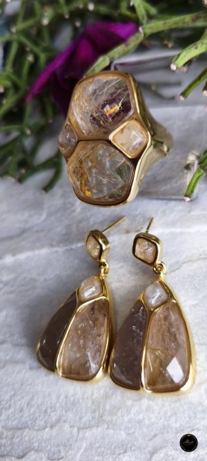 Conjunto Quartzo Rutilado
