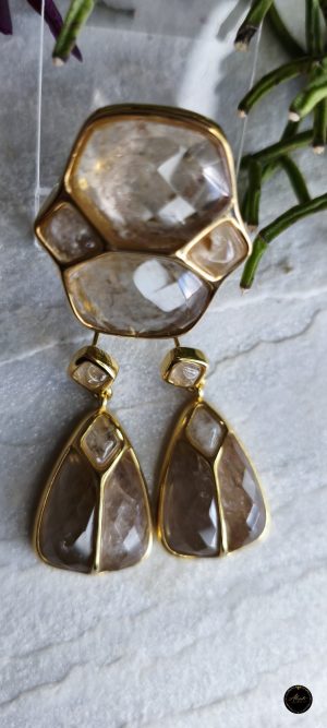 Conjunto Quartzo Rutilado
