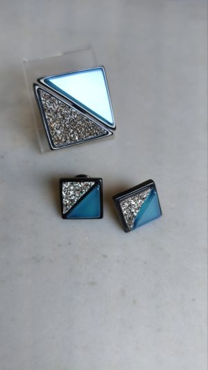ConjuntoAzul Ágata Drusa platina