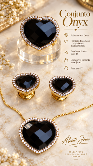 Conjunto Coração Ônix